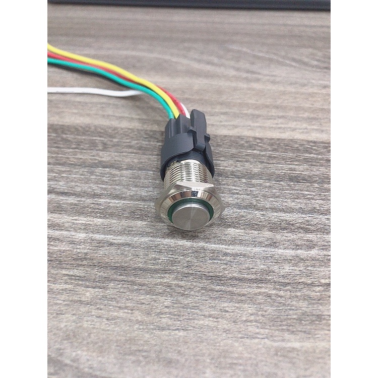 Công tắc nút nhấn 16mm LED tròn đầu cao 12V 24V/ 16mm LED Momentary push button switch