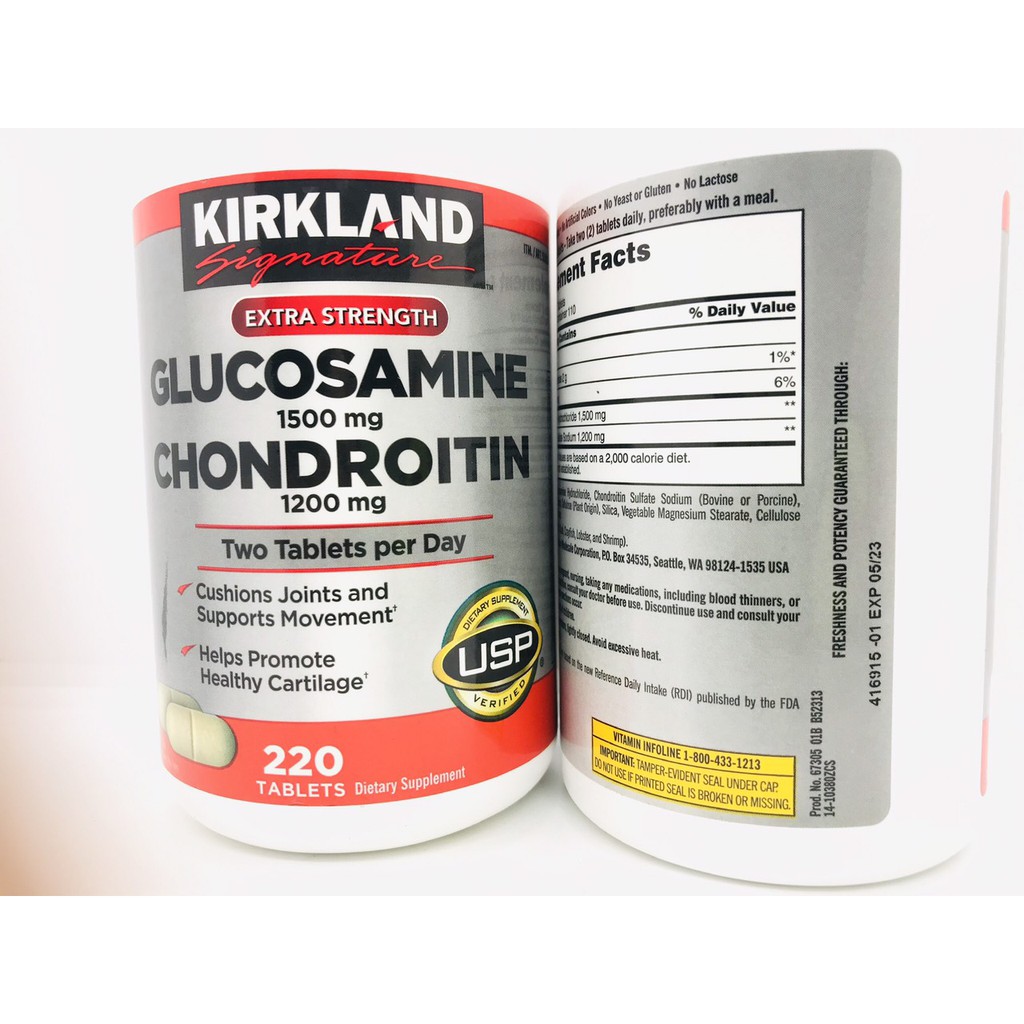 [DATE 2023] Viên Uống Kirkland Signature Glucosamine 1500mg Chondroitin 220 Viên