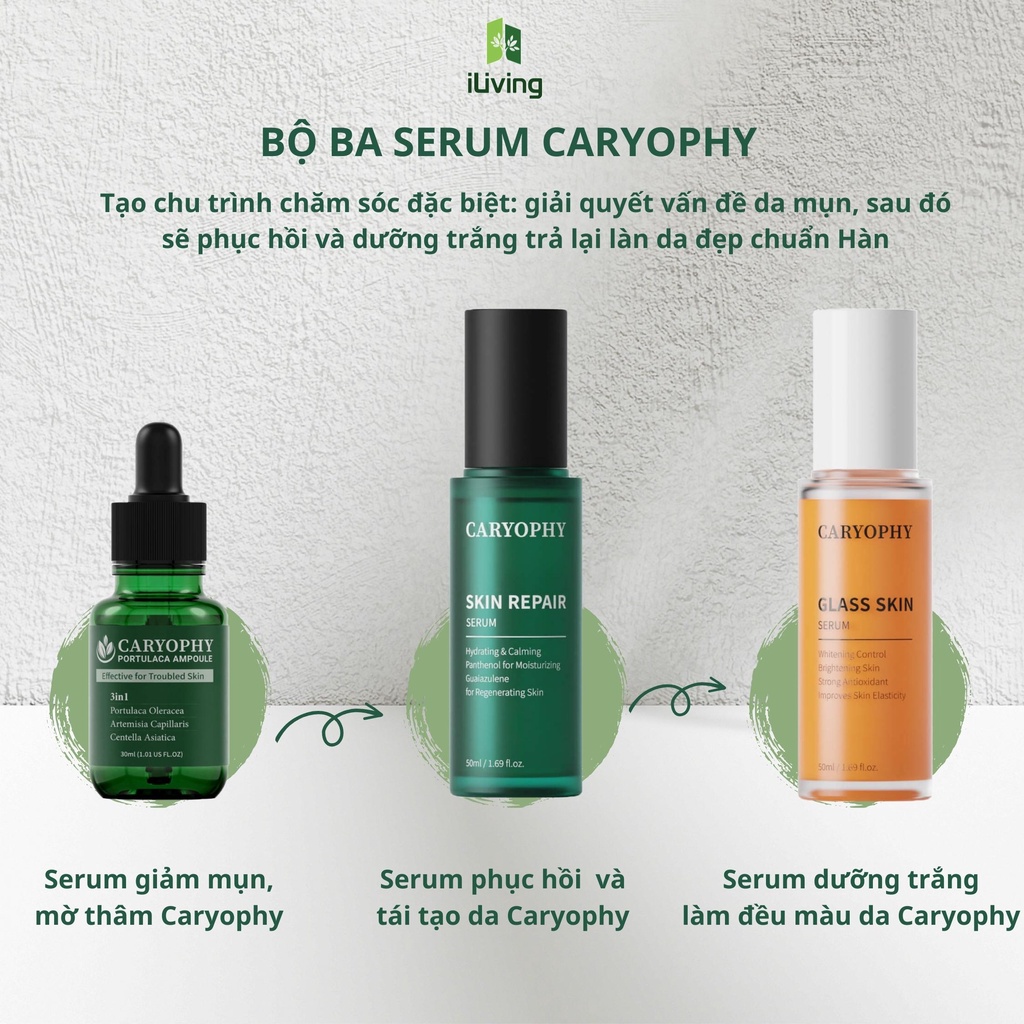 Serum Caryophy giảm mụn, phục hồi, dưỡng trắng 10ml/30ml/50ml ILIVING-CARSR