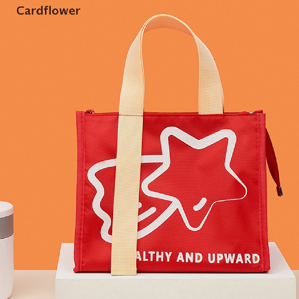 &lt; Cardflower &gt; Túi Đựng Hộp Cơm Trưa Giữ Nhiệt Dày Dặn Chống Thấm Nước Họa Tiết Hoạt Hình Cho Bé