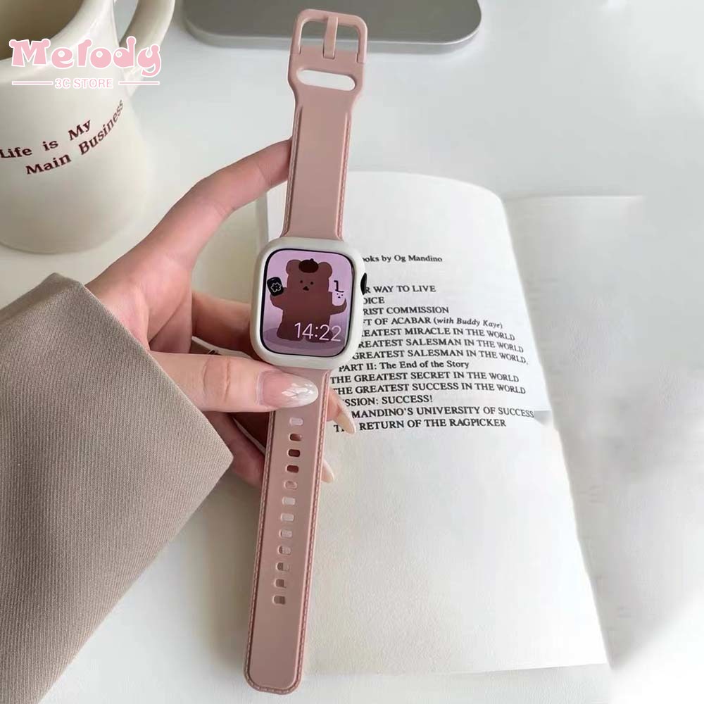 Bộ Dây Silicone + Vỏ Bảo Vệ Cho Đồng Hồ Thông Minh iwatch 7/6/5/4/SE Size 45/44/42/41/40/38mm