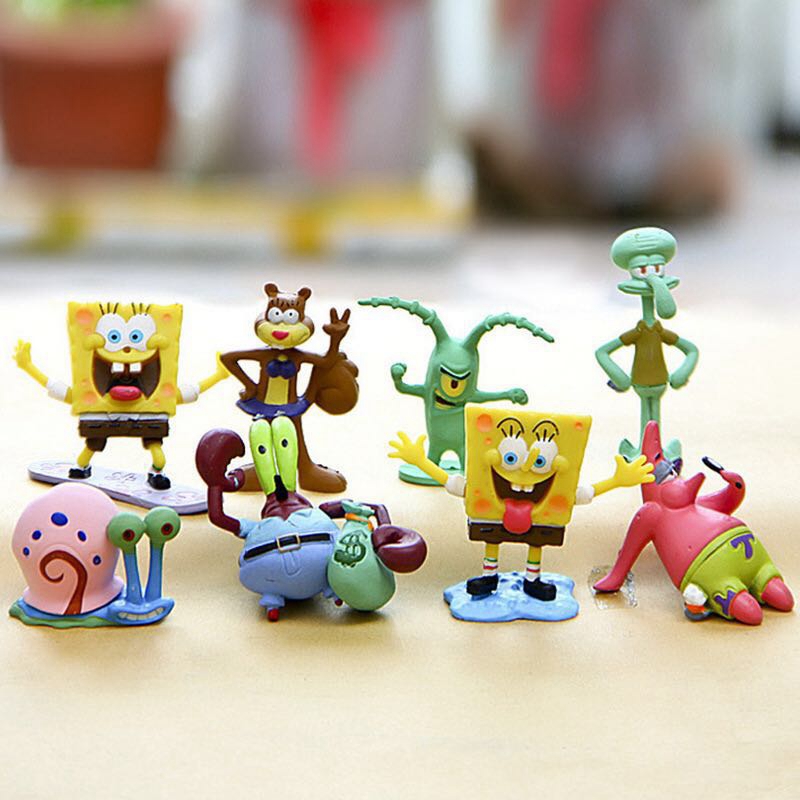 Mô Hình Nhân Vật Phim Hoạt Hình Spongebob Bằng Nhựa Dùng Để Trang Trí Bể Cá