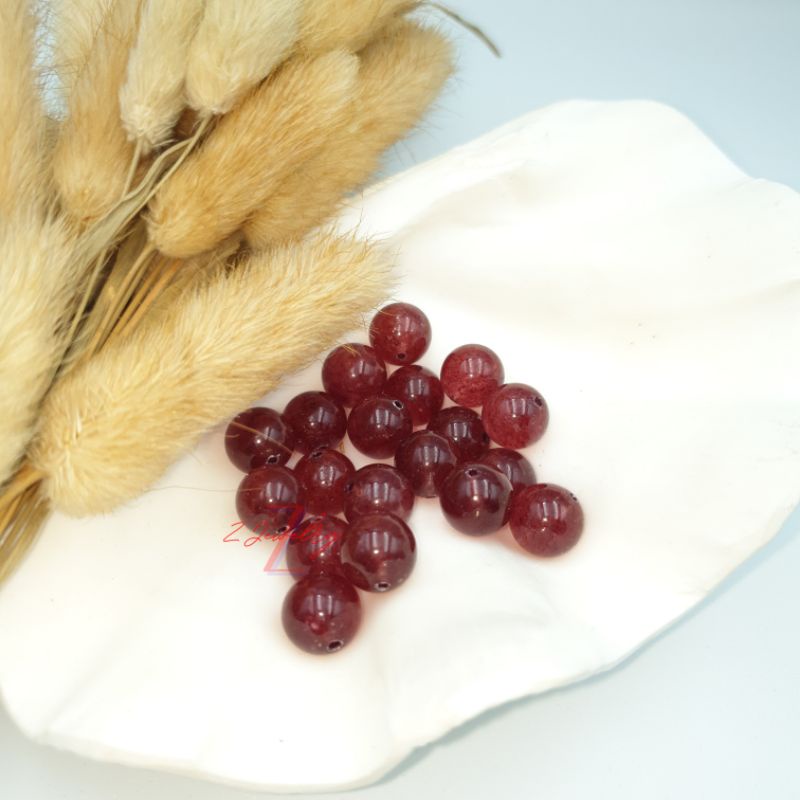 1 hạt đá màu dâu tây đỏ