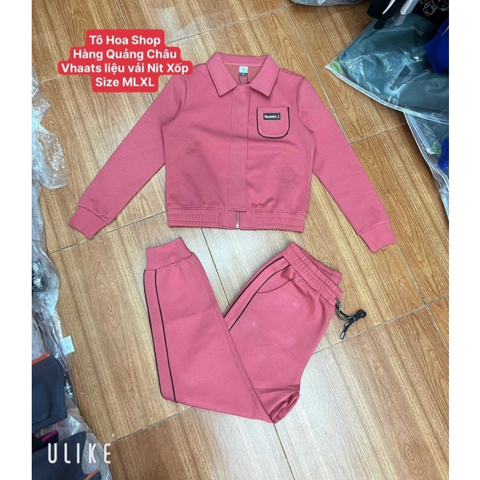 Bộ đồ nữ.sét thể thao kéo khoá.đồ ngủ thu đông mặc nhà đẹp.chất vải Nỉ Xốp hàng quảng châu cao cấp.Size MLXL.Tô Hoa Shop