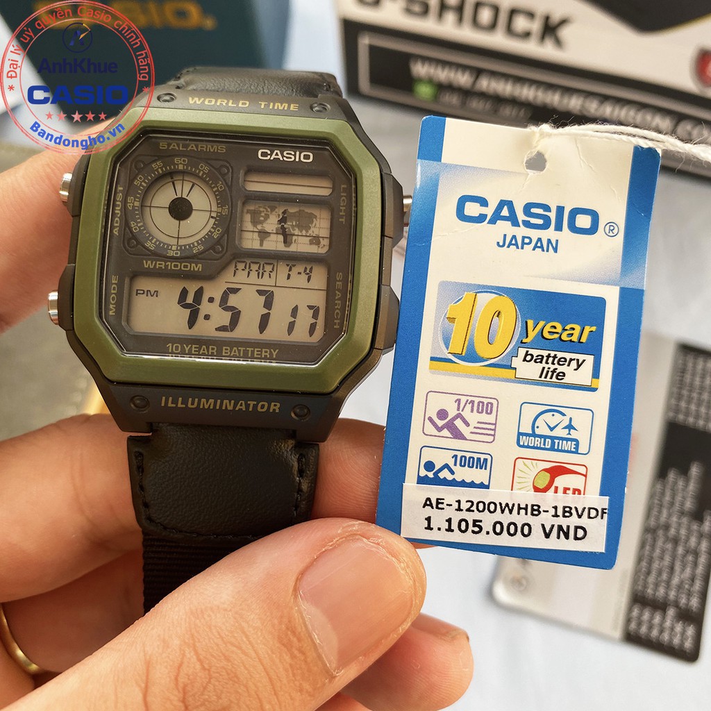 Đồng hồ nam Casio AE-1200 ❤️ ⌚𝐂𝐀𝐒𝐈𝐎 ❤️ AE-1200WH-1AV AE-1200WH-1B AE-1200WHB đồng hồ nam chính hãng Anh Khuê