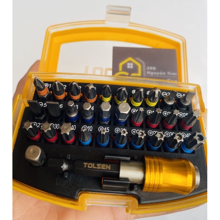 Bộ mũi vít Tolsen 20370 38 chi tiết siêu cứng kèm đầu chuyển chính hãng