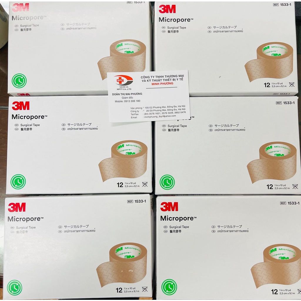 Băng keo dán 3M Micropore 2.5cm x 9.1m định hình sau phẫu thuật