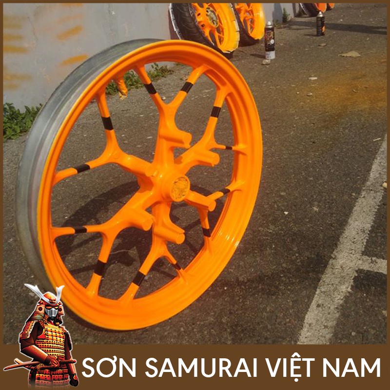 Màu Cam Huỳnh Quang Sơn Samurai - Combo Màu Cam 55 Sơn Xịt Samurai