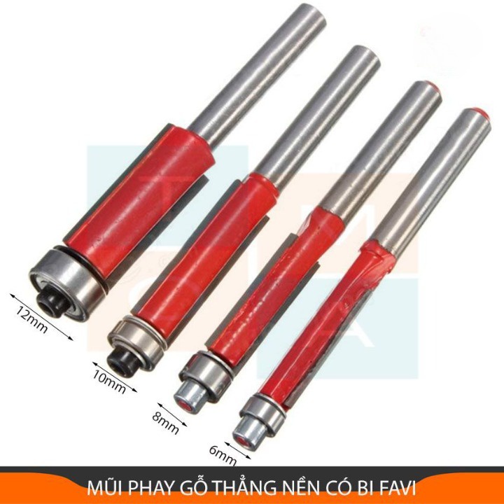 MŨI PHAY GỖ THẲNG TỐT CÓ BI TỪ 6MM - 12MM HÀNG CAO CẤP