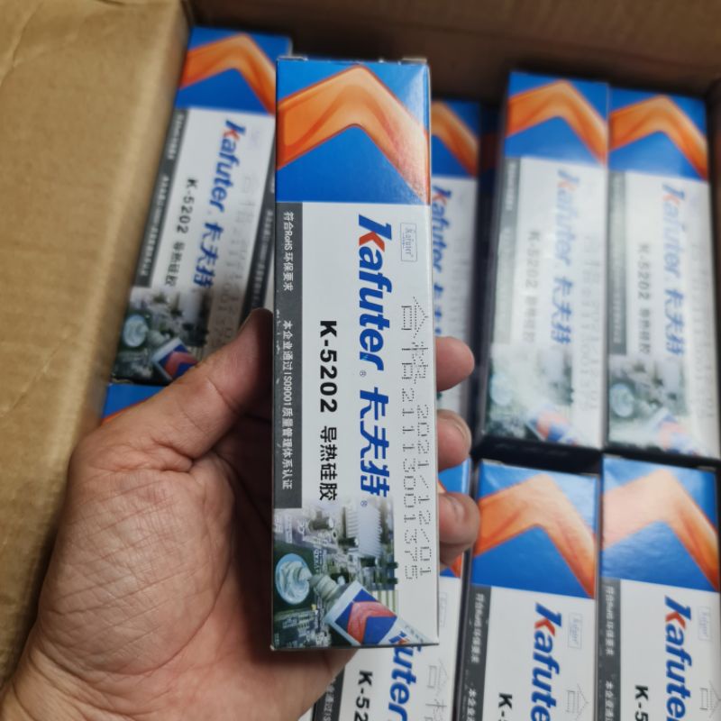 Kafuter 5202 xám & 5203 trắng sữa keo silicon tản nhiệt hệ số cao- trọng lượng 80g.