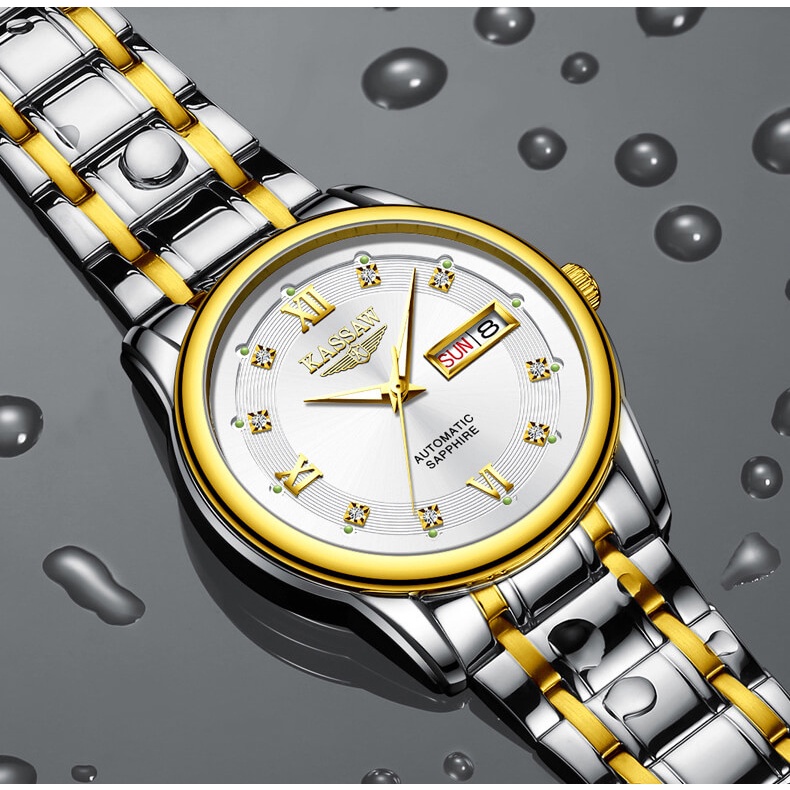 Đồng hồ nam chính hãng KASSAW K852-1 Kính sapphire ,chống xước,Chống nước ,BH 24 tháng,Máy cơ (Automatic) ,dây kim loại