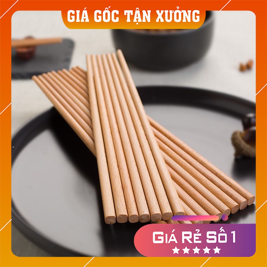 Bộ 10 đôi đũa gỗ sao Lê Vân chất lượng cao, không tẩm hóa chất tẩy trắng, gỗ nguyên bản đảm bảo an toàn vệ sinh