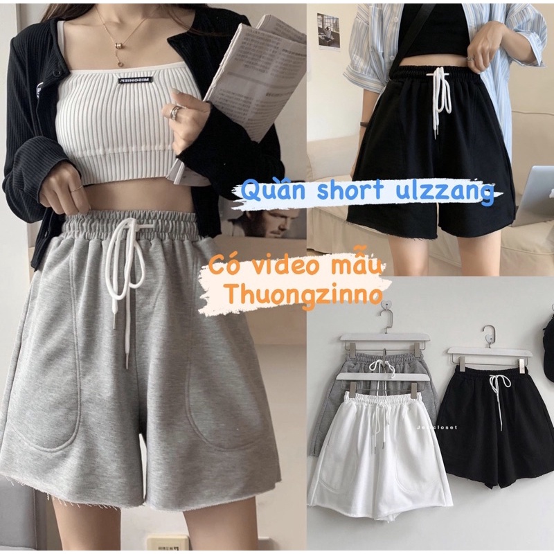 [Ảnh thật/Video] Quần short nữ chất da cá Hàng Quảng Châu nhiều màu Quần đùi phong cách ulzzang basic