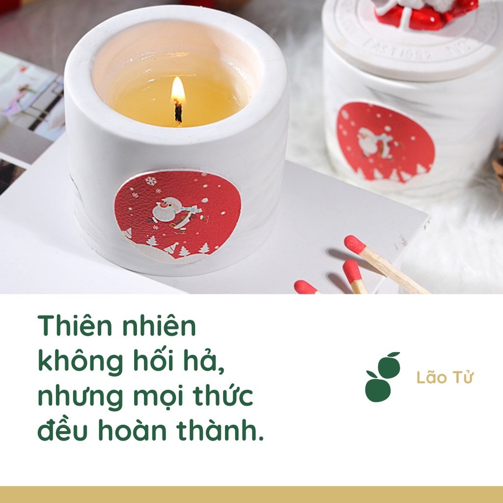 Nến Thơm Phòng Noel Candle Cup Sáp Thơm Tinh Dầu Thiên Nhiên Không Khói Christmas NEN20