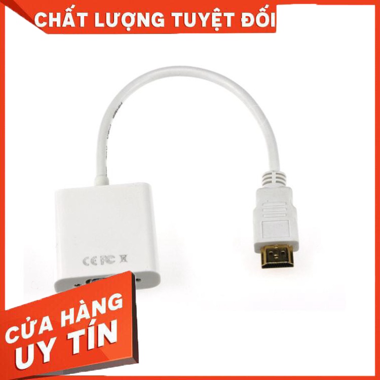 [HDMusictechnology] Cáp Chuyển Đổi HDMI Sang VGA HDMI To VGA Adapter Trắng - hdmi to vga