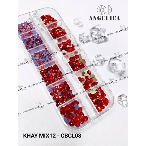 Khay đá khối chân vàng mix đá chân lưới- hàng cao cấp- phụ kiện nail