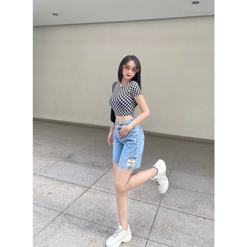 Quần jean ngố nữ ống rộng lưng cao sành điệu, chất vải jean denim mềm mịn William - AT194