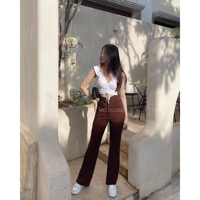 Quần ống loe cạp cao 2 cúc Loan Vũ MS1234 | BigBuy360 - bigbuy360.vn