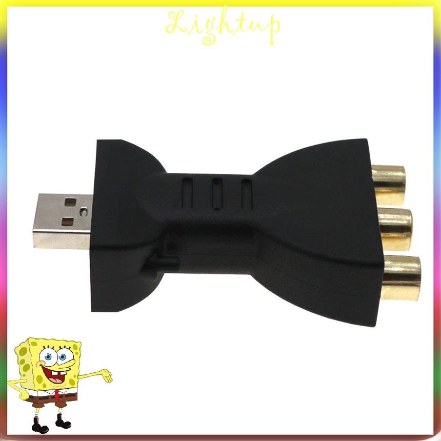 Đầu chuyển đổi âm thanh mạ vàng từ cổng USB sang 3RCA AV TV Box DVD