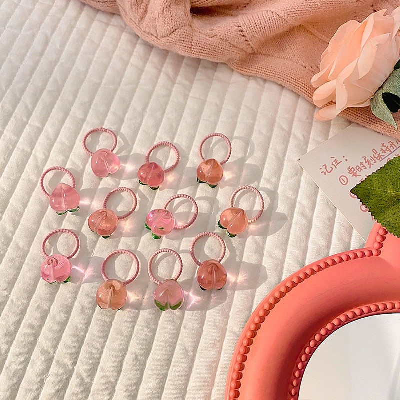 Set 10 cột tóc màu hồng ngọt ngào, đáng yêu phong cách Hàn Quốc cho bé