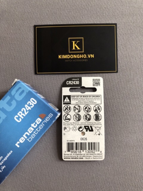 Pin CR2430 Renata Lithium 3V Chính Hãng Vỉ 1 Viên 2430 - Made In Swiss