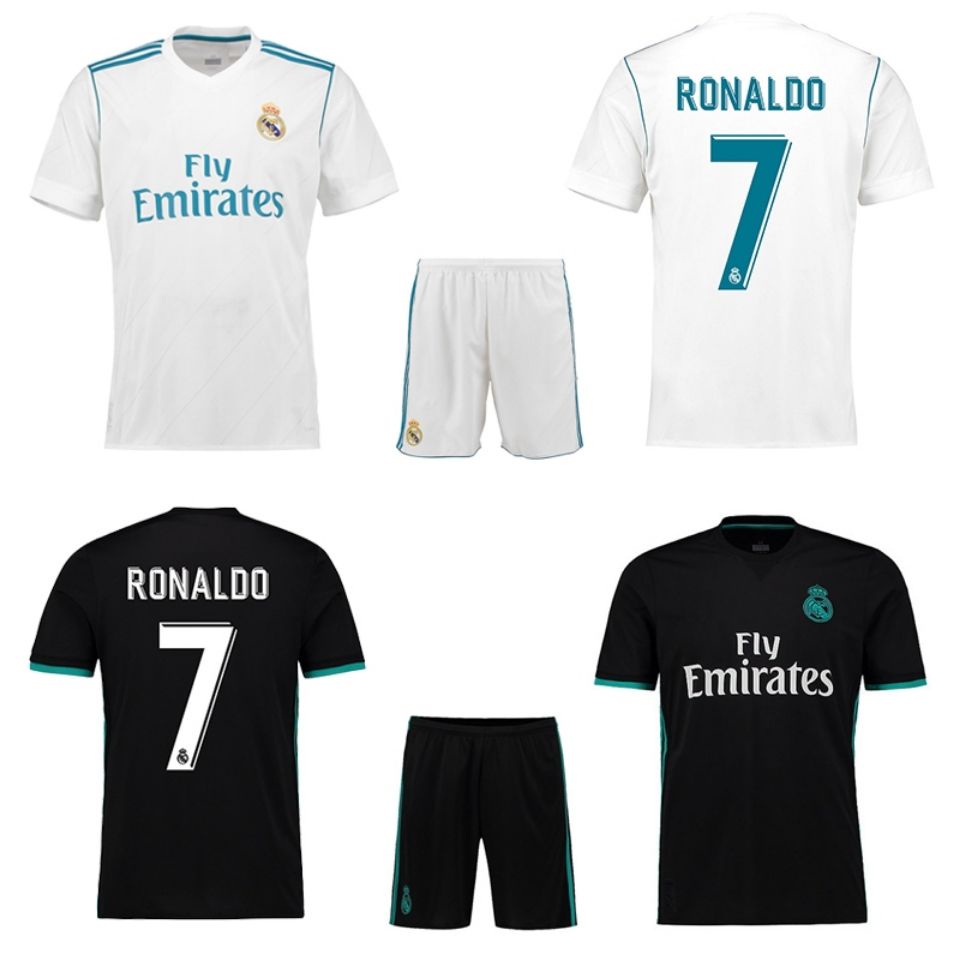 Áo Thun Đá Banh Đội Tuyển Real Madrid 2017-2018 Đồng Phục Kỷ Niệm 7 Cristiano Ronaldo