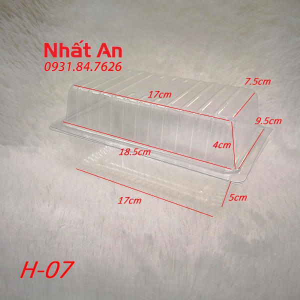 Hộp nhựa trong nắp gặp hình chữ nhật H-07/ H07