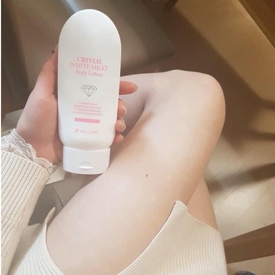Dưỡng Thể Body Trắng Da Nâng Tông Body Crystal White Milk Lotion 3W Clinic Hàn Quốc 150g