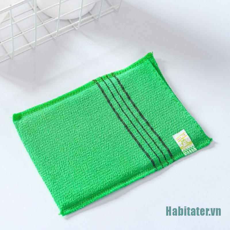 【Habitater】Double-sided Towel Exfoliating Bath Washcloth Body Scrub Shower Towel Portable