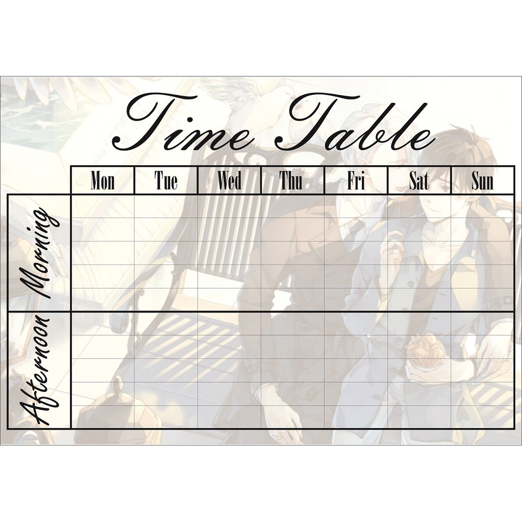 Thời Khoá Biểu Yuri On Ice - Time Table Đam Mỹ, Anime, Manga, Game