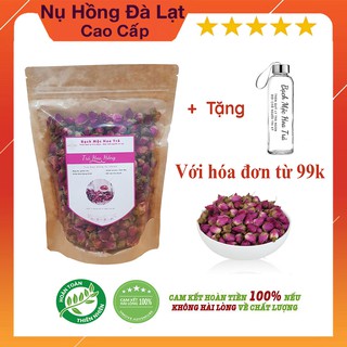 Trà Nụ Hoa Hồng Đà Lạt Cao Cấp nguyên bông sấy khô gói 100g nguyên bông