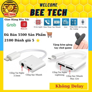 Jack chia cổng, giắc chuyển đổi vừa sạc vừa đeo tai nghe cho iPhone sử dụng IC zin - Beetech