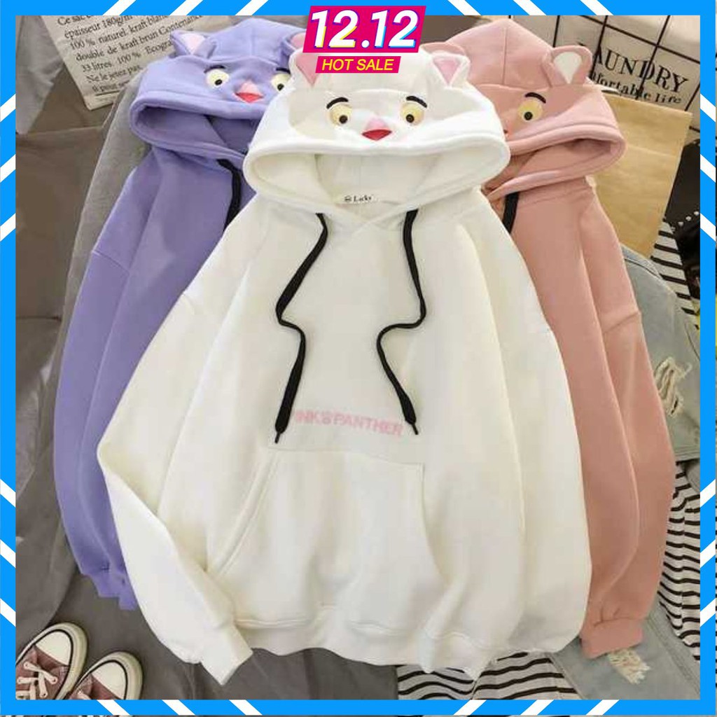 Áo khoác hoodie Nữ với chất nỉ dày mịn, thêu báo hồng siêu Hot trend 2021 | BigBuy360 - bigbuy360.vn