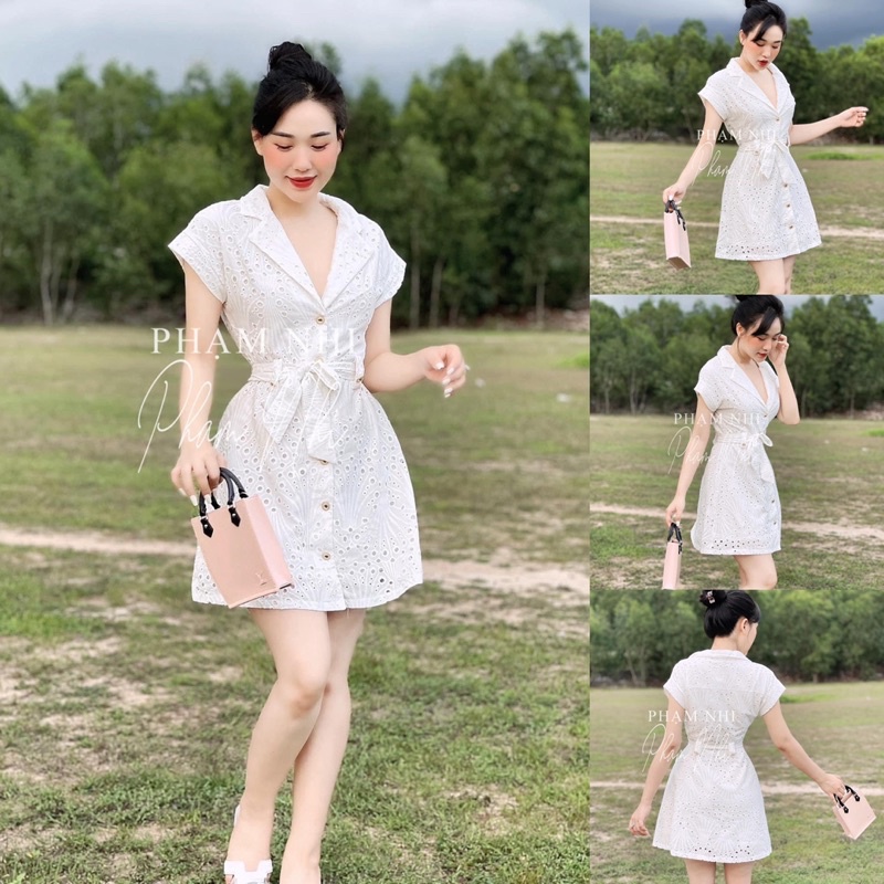 ĐẦM REN TRẮNG SƠ MI ZARA XUẤT XỊN