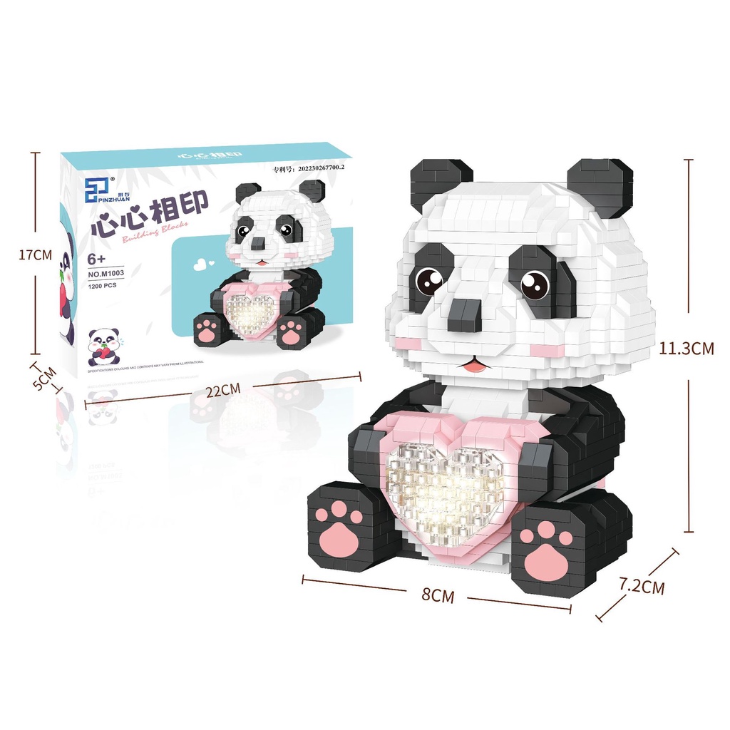 Đồ Chơi Lắp Ráp Hình Gấu Trúc M1003-M1004