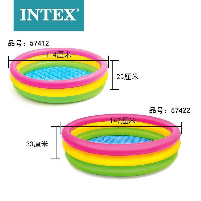 INTEX bể bơi Bơm Hơi Ba Màu Sắc Cỡ Lớn Dành Cho Gia Đình / Trẻ Em