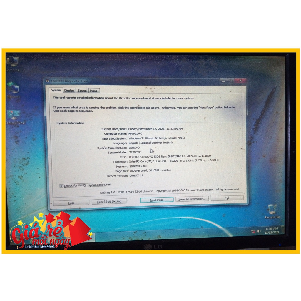 Thùng Case CPU Lenovo ThinkCentre Văn phòng học online kèm gói keo tản nhiệt (tặng 1 CD soft) | BigBuy360 - bigbuy360.vn