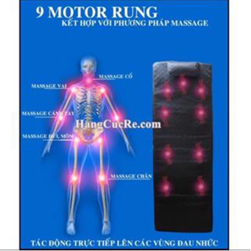 Nệm massage KENSONIC KS-6767 với 9 điểm rung nóng Remote mẫu mới Bảo hành 24 tháng