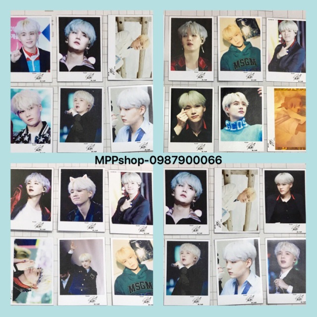 Ảnh card SUGA BTS để ví có chữ ký 8 ảnh khác nhau( ảnh mới luôn cập nhập)