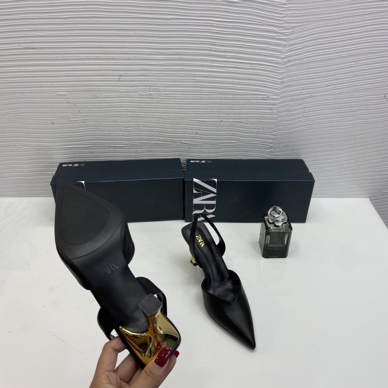 Sandal cao gót zara basic gót nhọn 7p fullbox