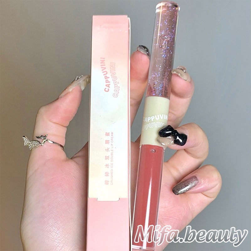 Son Bóng Dưỡng Môi Cappuvini Lâu Trôi Vỏ Được Thiết Kế Hai Đầu Hàng Chính Hãng Nội Địa Trung CP85