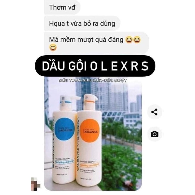 Cặp Dầu Gội Xả Olexrs Argan Oil Collagen 960ml Cho Tóc Khô Xơ Hư Tổn Tóc Gàu Ngăn Rụng Tóc. Hàng Chính Hãng