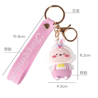 Móc Chìa Khóa Thỏ Bánh Bao Hoạt Hình Dễ Thương - Móc Trang Trí