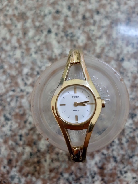 ĐỒNG HỒ TIMEX HÀNG CHUẨN TS - Vintage Timex Indiglo Wr30m Ladies Quartz Watch Genune Leather Strap CR1216 Cell