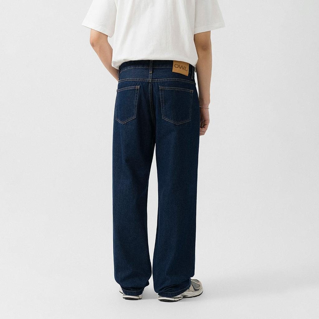 OWL BRAND BASIC WIDE JEANS - Quần jeans nam dài ống rộng / Xanh đậm