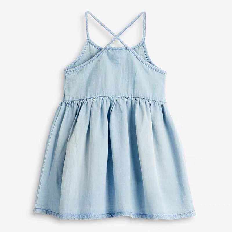 Váy bò hai dây thêu hoa nhí Zara dư xịn cho bé gái 10-20kg