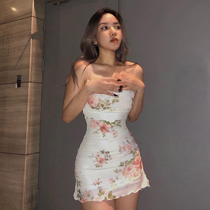 Chacha | Đầm Hai Dây Dáng Ôm Phong Cách Âu Mỹ Thời Trang Đi Biển Mùa Hè Quyến Rũ