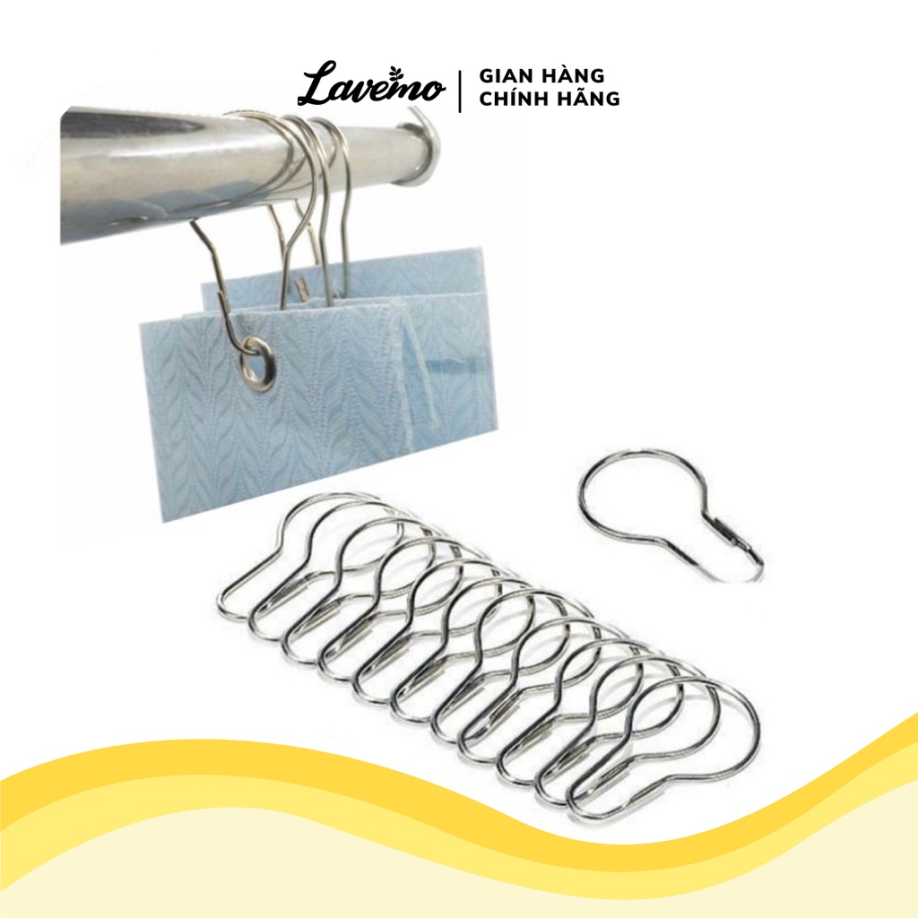 Móc Treo Rèm Cửa Vải, Màn Cửa Bằng Inox Lavemo Cao Cấp Tiện Lợi Dễ Sử Dụng Không Gỉ Mt04