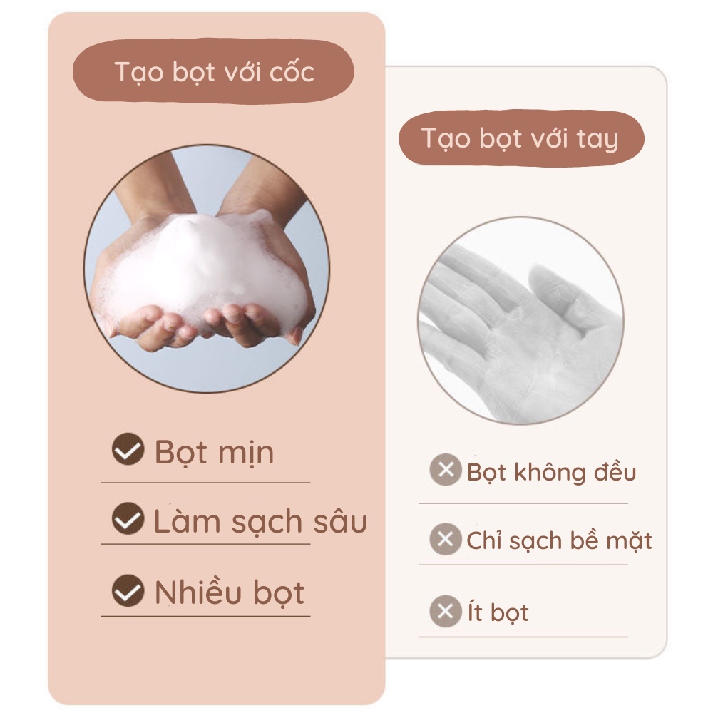 Cốc tạo bọt sữa rửa mặt tại nhà hình tai thỏ hộp tạo bọt xà phòng tiện dụng