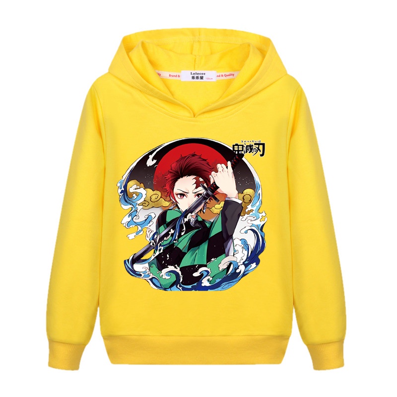 Áo Khoác Hoodie Mùa Đông In Họa Tiết Anime Demon Slayer Dành Cho Trẻ Em